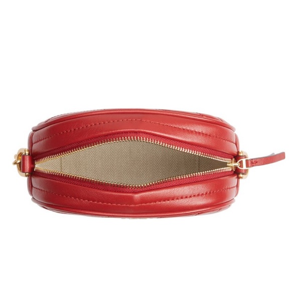 Tory Burch Kira Small Camera Bag Red NWT Gold Chain Link Strap - Picture 9 of 14